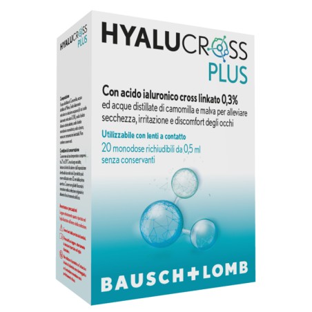 Bausch + Lomb Hyalucross Plus 20 Flaconcini Monodose Da 0,5 Ml Bausch + Lomb Hyalucross Plus 20 Flaconcini Monodose Da 0,5 Ml