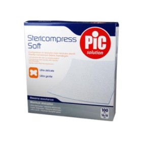 Pic Stericompress Soft Compresse Garza Sterili in Tessuto Non Tessuto 4 buste da 25 Garze Tagliate 10X10