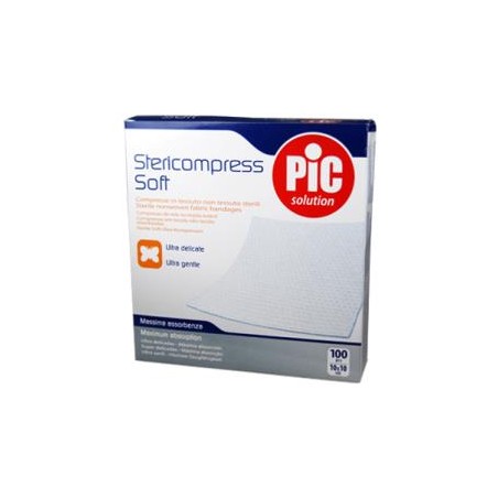 Pic Stericompress Soft Compresse Garza Sterili in Tessuto Non Tessuto 4 buste da 25 Garze Tagliate 10X10