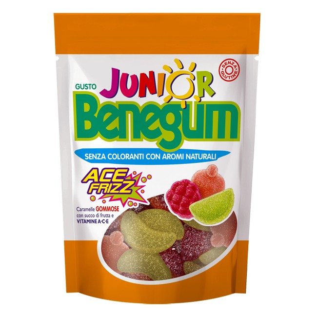 Perfetti Van Melle Benegum Junior Ace Frizz Caramelle Gommose Con Succo Di Frutta E Vitamine A C E 90 G Perfetti Van Melle Benegum Junior Ace Frizz Caramelle Gommose Con Succo Di Frutta E Vitamine A C E 90 G