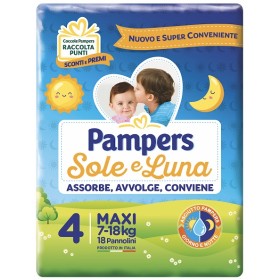 Fater Pannolino Per Bambino Pampers Sole & Luna Maxi 18 Pezzi