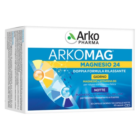 Arkopharma Arkomag Magnesio 24 Giorno¬te 60 Capsule Arkopharma Arkomag Magnesio 24 Giorno¬te 60 Capsule