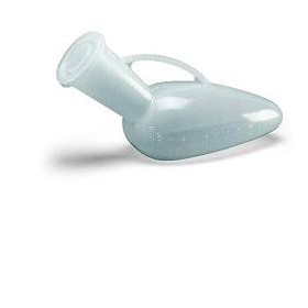 Urinale uomo in polietilene bianco con tappo