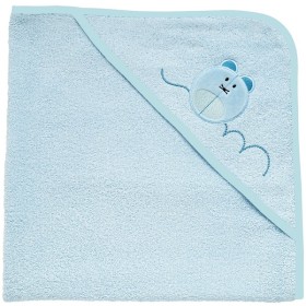 Chicco Quadrato Spugna Azzurro Topo Accappatoio 0M+
