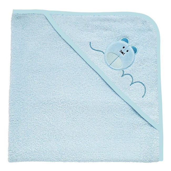 Chicco Quadrato Spugna Azzurro Topo Accappatoio 0M+ Chicco Quadrato Spugna Azzurro Topo Accappatoio 0M+