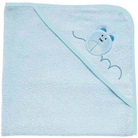 Chicco Quadrato Spugna Azzurro Topo Accappatoio 0M+ Chicco Quadrato Spugna Azzurro Topo Accappatoio 0M+
