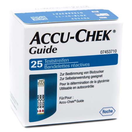 Roche Strisce Misurazione Glicemia Accu-chek Guide 25 Pezzi Confezione Retail