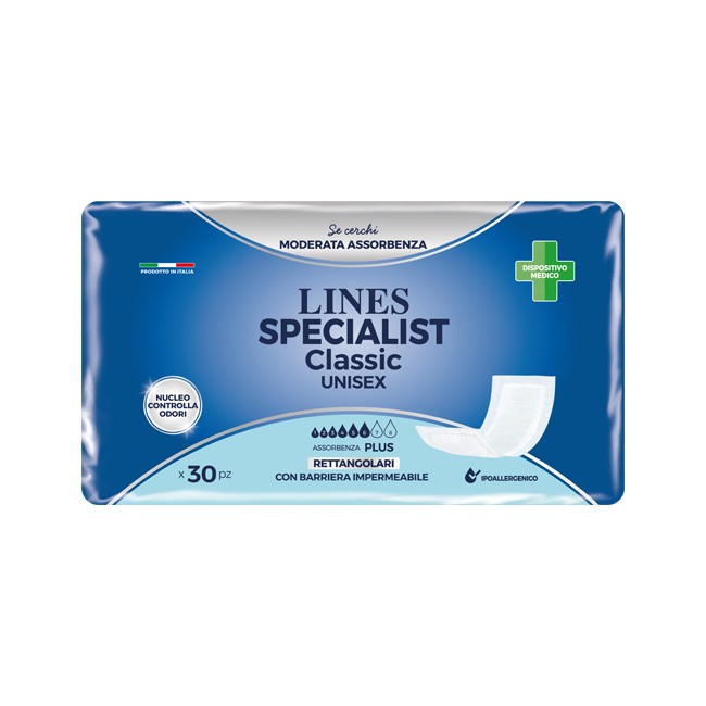 Fater Pannolone Lines Specialist Classic Rettangolare Con Barriera 30 Pezzi