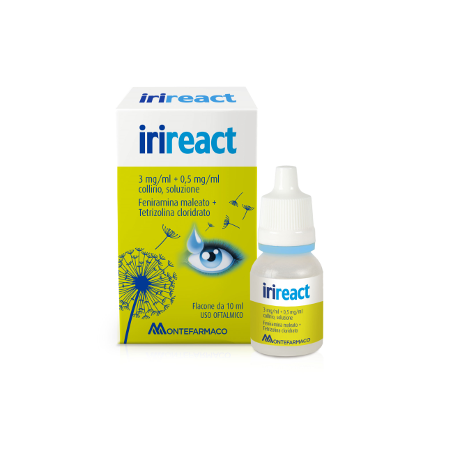 Montefarmaco Irireact 3 Mg/ml + 0,5 Mg/ml Collirio, Soluzione Feniramina Maleato + Tetrizolina Cloridrato Medicinale Equivalente