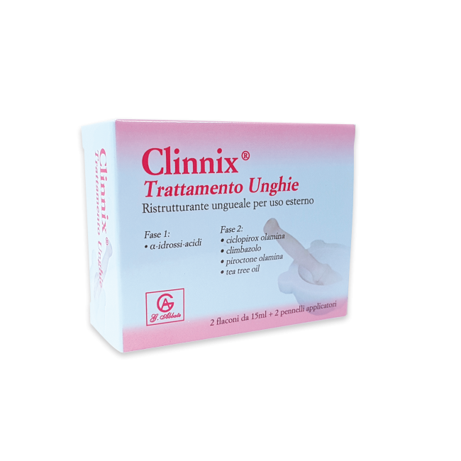 ABBATE A&V PHARMA Clinnix Trattamento Unghie 2 Flaconi 15 Ml + 2 Pennelli Applicatori ABBATE A&V PHARMA Clinnix Trattamento Unghie 2 Flaconi 15 Ml + 2 Pennelli Applicatori