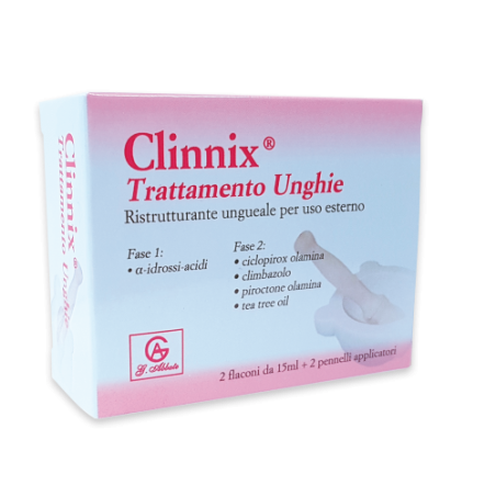 ABBATE A&V PHARMA Clinnix Trattamento Unghie 2 Flaconi 15 Ml + 2 Pennelli Applicatori