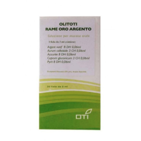 Olitoti rame oro argento 20 fiale glucosate 2ml