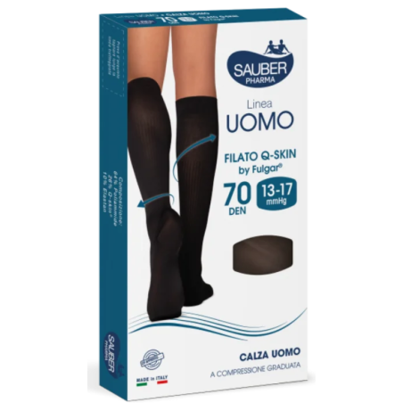 Sauber Linea Uomo 70D Calza Q-Skin Antracite TG. L/XL Sauber Linea Uomo 70D Calza Q-Skin Antracite TG. L/XL
