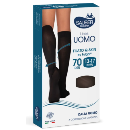 Sauber Linea Uomo 70D Calza Q-Skin Nero TG. S/M Sauber Linea Uomo 70D Calza Q-Skin Nero TG. S/M