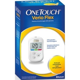 Kit per la determinazione della glicemia onetouch verio flex system glucometro + penna pungidito + 10 lancette + 10 strisce reat