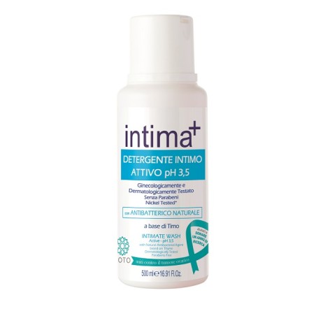 Intima+ detergente intimo attivo ph 3.5 azzurro 500 ml Intima+ detergente intimo attivo ph 3.5 azzurro 500 ml