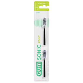 Gum sonic daily spazzolino batteria refill white 2 pezzi