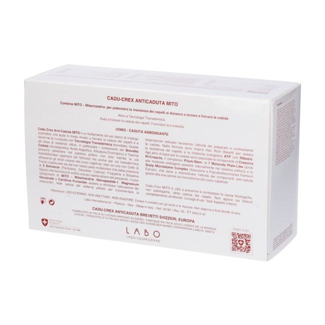 Cadu-crex mito caduta abbondante uomo 40 fiale da 3,5 ml