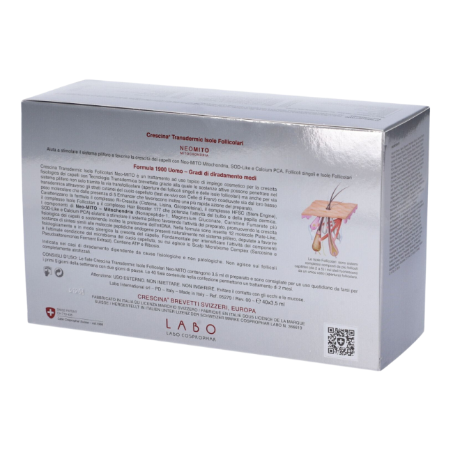 Crescina isole follicolari neo mito 1900 uomo 40 fiale 3,5 ml