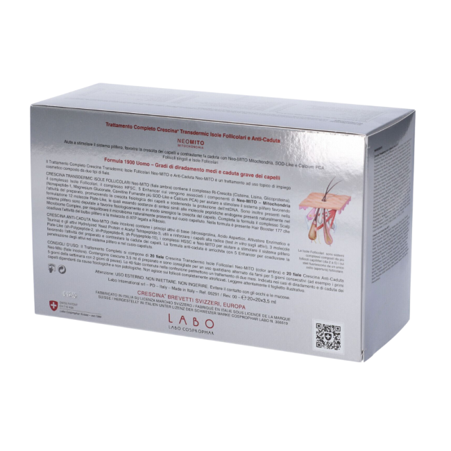 Crescina Isole Follicolari Neo Mito 1900 Uomo Tc 20+20 fiale 3,5 ml