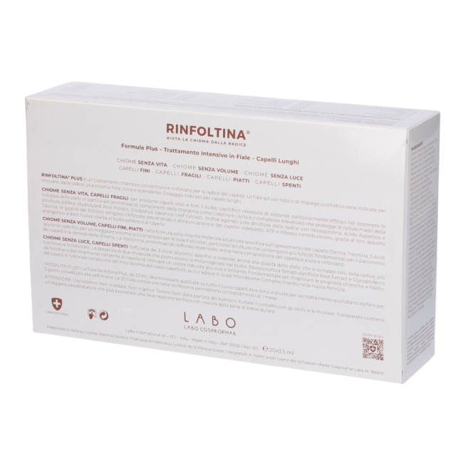 Rinfoltina formula plus capelli lunghi 1 mese di trattamento 20 fiale da 3,5 ml
