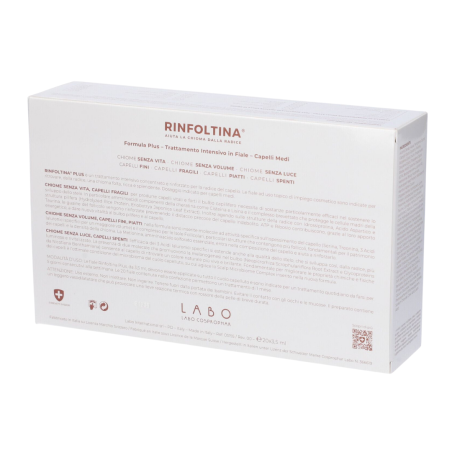 Rinfoltina formula plus capelli medi 1 mese di trattamento 20 fiale da 3,5 ml