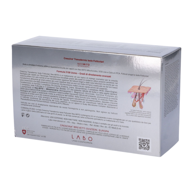Crescina isole follicolari neo mito 2100 uomo 40 fiale 3,5 ml