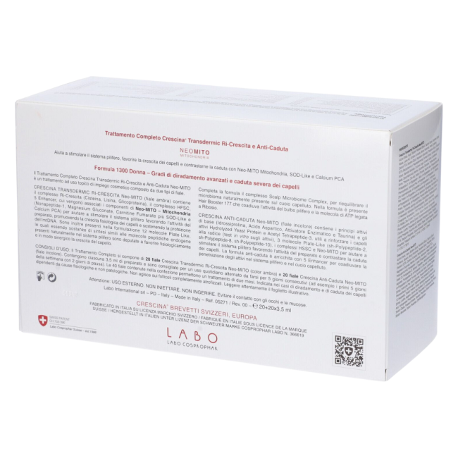 Crescina ri-crescita neo mito 1300 donna tc 20+20 fiale 3,5 ml Crescina ri-crescita neo mito 1300 donna tc 20+20 fiale 3,5 ml