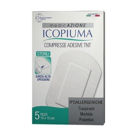 Compresse adesive tessuto non tessuto 10 x 15 cm 5 pezzi Compresse adesive tessuto non tessuto 10 x 15 cm 5 pezzi