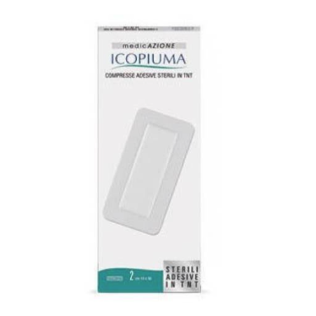 Benda compressa adesiva icopiuma in tessuto non tessuto 10 x 30 cm 2 pezzi Benda compressa adesiva icopiuma in tessuto non tessuto 10 x 30 cm 2 pezzi