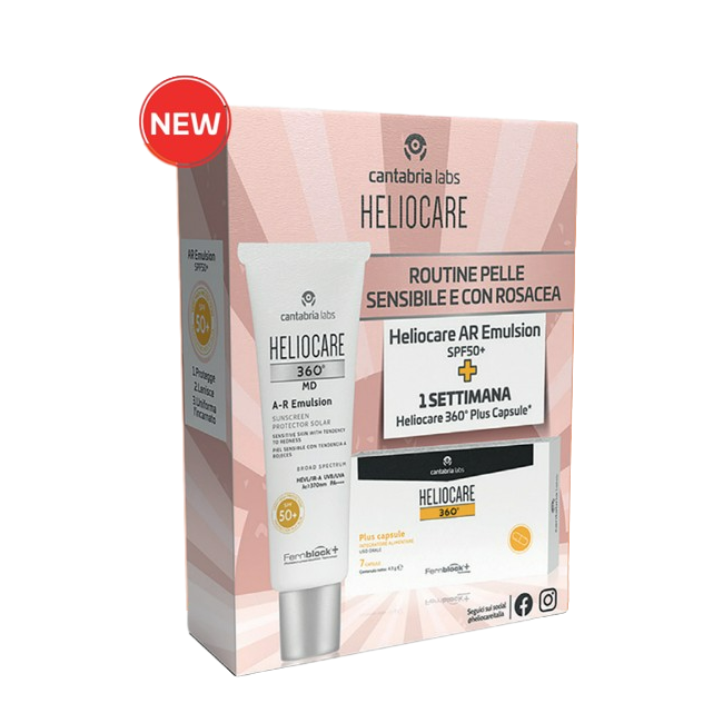Heliocare 360° Ar Emulsione SPF50+ 50 ml con Campione 7 capsule Heliocare 360° Ar Emulsione SPF50+ 50 ml con Campione 7 capsule
