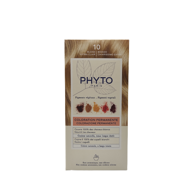 Phyto Color Kit 10 Biondo Chiarissimo Extra 1 Latte 50 Ml + 1 Crema 50 Ml + 1 Maschera 12 Ml
