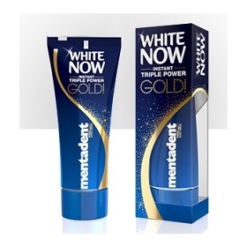 Mentadent dentifricio white now triple power gold 50 ml