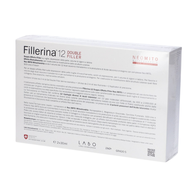 Labo Fillerina 12 Double Filler Neo Mito Base Grado 5 Gel 30 Ml + Emulsione 30 Ml Labo Fillerina 12 Double Filler Neo Mito Base Grado 5 Gel 30 Ml + Emulsione 30 Ml