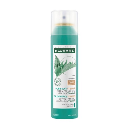 Klorane Shampoo secco Ortica e Vitamina e capelli scuri 150 ml