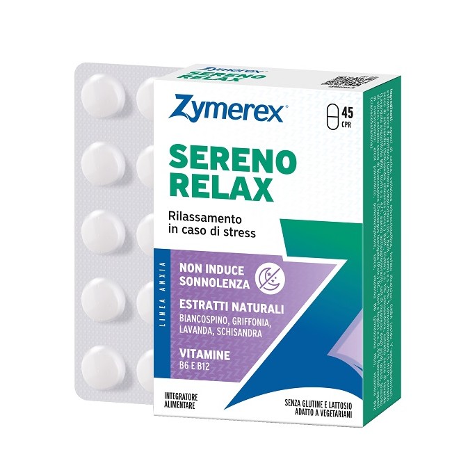 Zymerex Sereno Relax per rilassamento e benessere mentale 45 compresse Zymerex Sereno Relax per rilassamento e benessere mentale 45 compresse