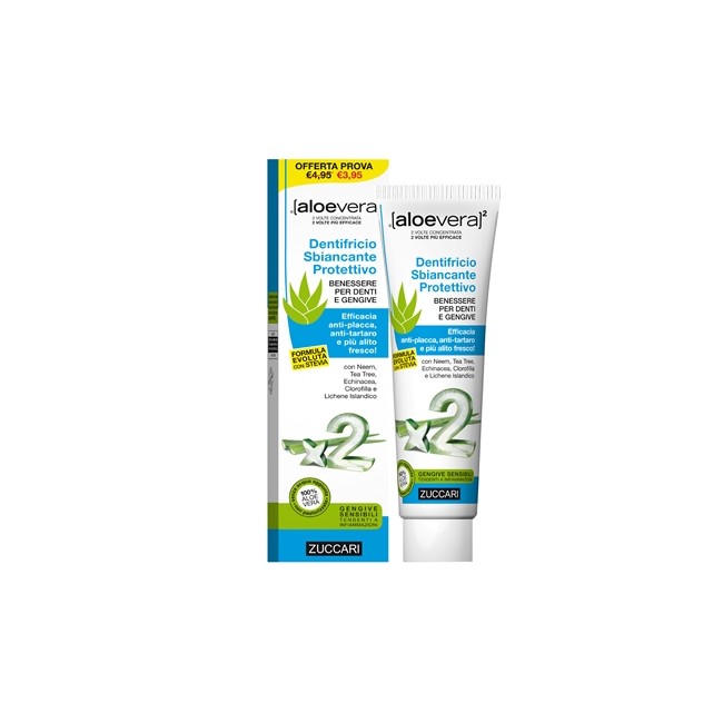 Zuccari Aloevera2 Dentifricio Sbiancante Protettivo Con Stevia 100 Ml
