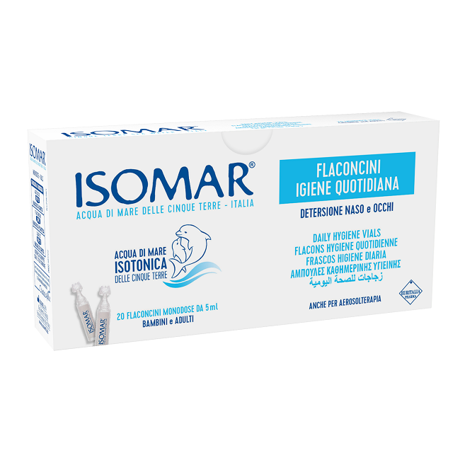 Coswell Isomar Soluzione Isotonica Acqua Mare Igiene Quotidiana 20 Flaconcini Monodose 5 Ml