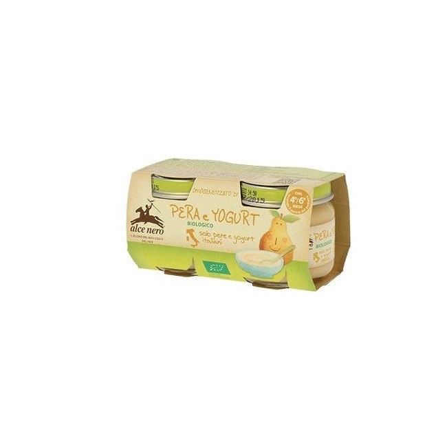 Alce Nero Omogeneizzato Pera E Yogurt Baby Food Bio 2 X 80 G
