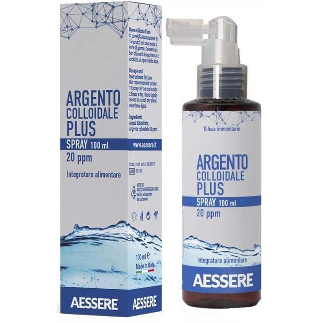 AESSERE Argento Colloidale Plus 20ppm Spray 100 Ml AESSERE Argento Colloidale Plus 20ppm Spray 100 Ml