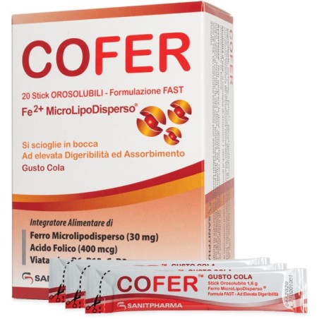Sanitpharma Cofer 20 Stick Orosolubili Gusto Cola Sanitpharma Cofer 20 Stick Orosolubili Gusto Cola