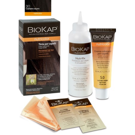 Bios Line Biokap Nutricolor 3,0 New Castano Scuro Tinta Tubo + Flacone Bios Line Biokap Nutricolor 3,0 New Castano Scuro Tinta Tubo + Flacone