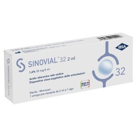 IBSA Farmaceutici Siringa Intra-articolare Sinovial 32 Acido Ialuronico Sale Sodico 1,6% 32mg/2ml 2ml + Ago 21 Gauge