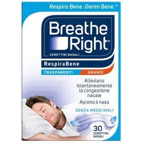 E. F. A. S. Cerotti Nasali Breathe Right Trasparenti Grandi 30 Pezzi