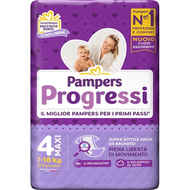 Fater Pampers Progressi Maxi Pannolino 4 7-18kg 22 Pezzi Fater Pampers Progressi Maxi Pannolino 4 7-18kg 22 Pezzi