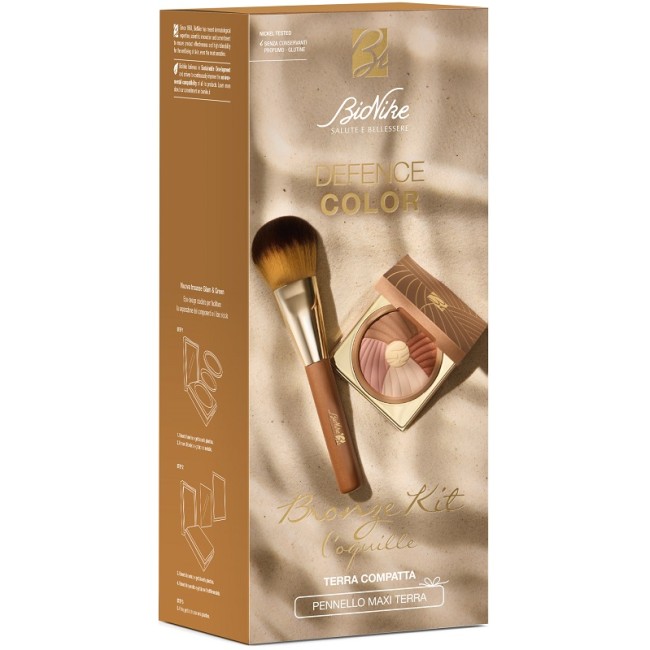 Bionike Defence Color Bronze Kit 2025 Terra Compatta 211 Coquille + Pennello Maxi Terra