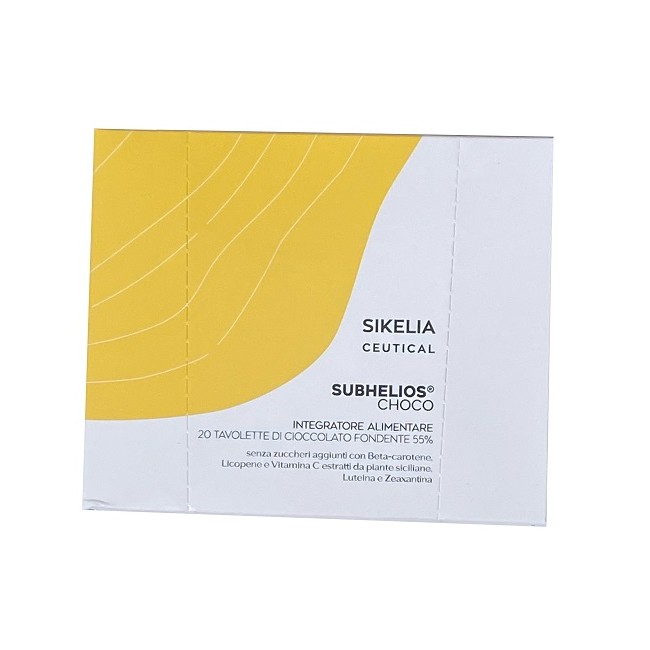 Sikelia Ceutical Subhelios Choco 20 Barrette Di Cioccolato Fondente 55% Da 7 G