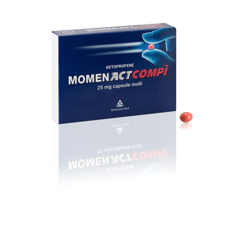 Momenactcompì 25 mg Antidolorifico e antinfiammatorio 10 capsule molli Momenactcompì 25 mg Antidolorifico e antinfiammatorio 10 capsule molli