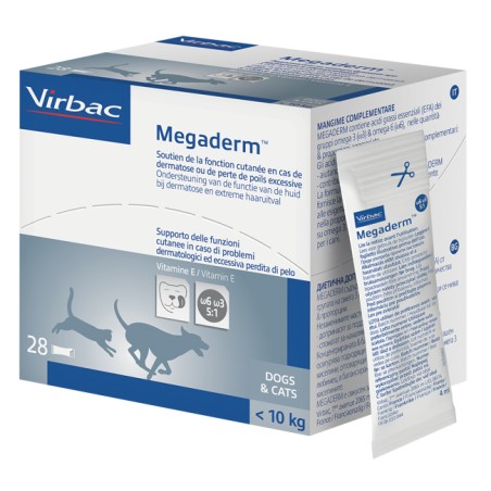 Virbac Megaderm Supplemento Gatti E Cani Inferiori A 10 Kg Scatola Da 32 Sacchetti Monodose 4 Ml Virbac Megaderm Supplemento Gatti E Cani Inferiori A 10 Kg Scatola Da 32 Sacchetti Monodose 4 Ml