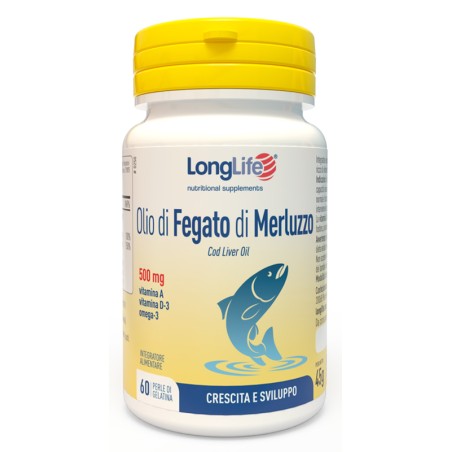 Longlife Olio Fegato Merluzzo 500 Mg 60 Perle Longlife Olio Fegato Merluzzo 500 Mg 60 Perle